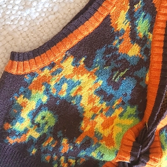 Cider Lace Up Contrast Binding Vest Size Small - Picture 5 of 9